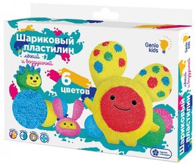 Кульковий пластилін для дитячого ліплення Genio Kids 6 кольорів TA1802