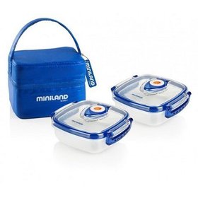 Термосумка с 2 вакуумными судочками Miniland Pack-2-Go Hermifresh Blue 89072