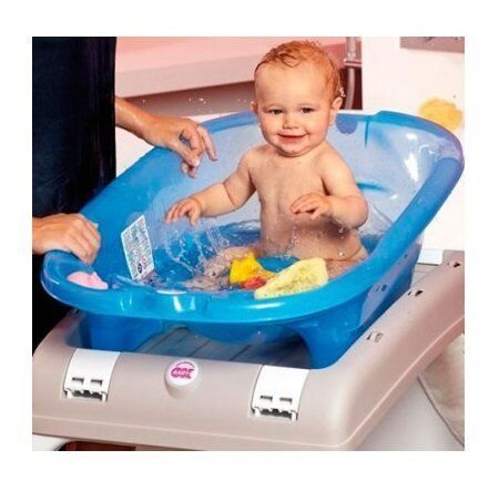 Ванна детская OK Baby Onda с анатомической горкой и термодатчиком (малиновый)