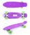 Детский скейтборд GO Travel (фиолетовый - зеленые прозрачные колеса)