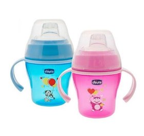 Чашка-непроливайка Chicco Soft Cup (200мл/6м+) голубой/розовый 06823.12