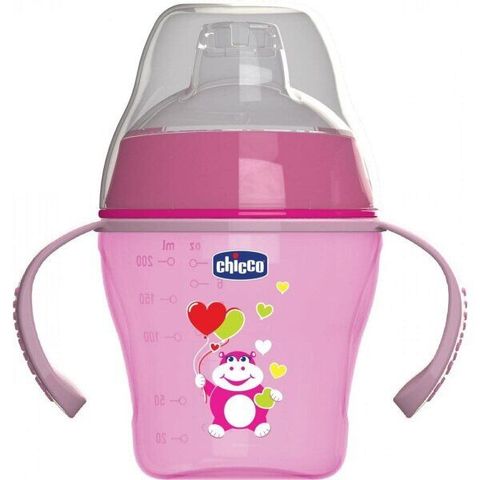 Чашка-непроливайка Chicco Soft Cup (200мл/6м +) блакитний/рожевий 06823.12