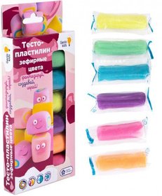 Набір для дитячого ліплення Genio Kids Тесто-пластилин Зефірні кольори 6 кольорів TA1089