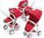 Універсальна коляска 3в1 Greentom Upp Carrycot+Reversible+Classic (White/Red)