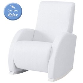 Крісло-гойдалка Micuna Wing-Confort Relax еко-шкіра white/white