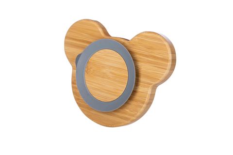 Бамбуковая тарелка мишка FreeON с силиконовой присоской
