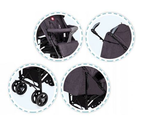 Прогулянкова коляска Lionelo Irma black/dark grey