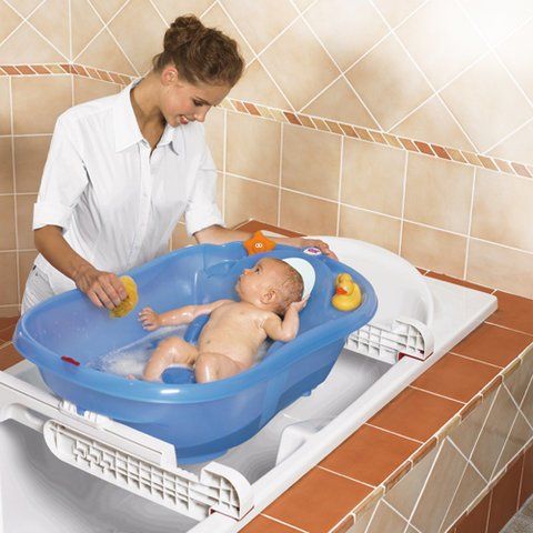 Ванна детская OK Baby Onda Evolution с анатомической горкой и термодатчиком (белый)