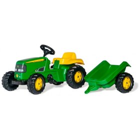 Трактор педальный с прицепом Rolly Toys rollyKid John Deere 012190