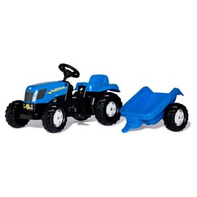 Трактор педальный с прицепом Rolly Toys rollyKid New Holland 013074