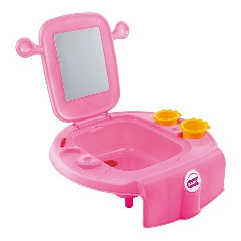 Умывальник с безопасным зеркалом OK Baby Space (розовый)