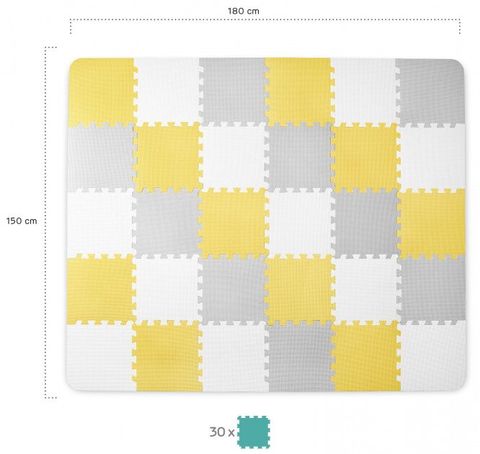Розвиваючий килимок-пазл Kinderkraft Luno Yellow