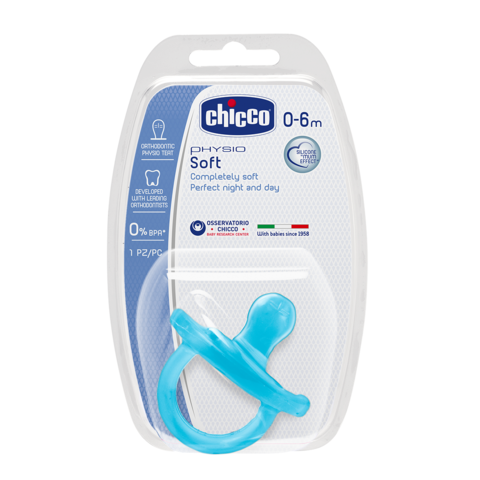 Пустышка Chicco Physio Soft (силикон) 6-12м (1 шт) прозрачный