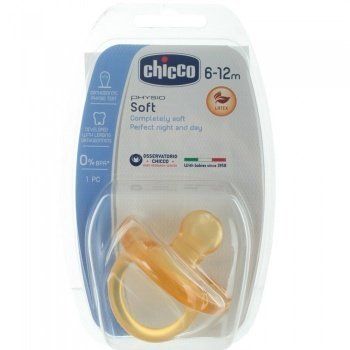 Пустышка Chicco Physio Soft (латекс) 6-12м (1 шт)
