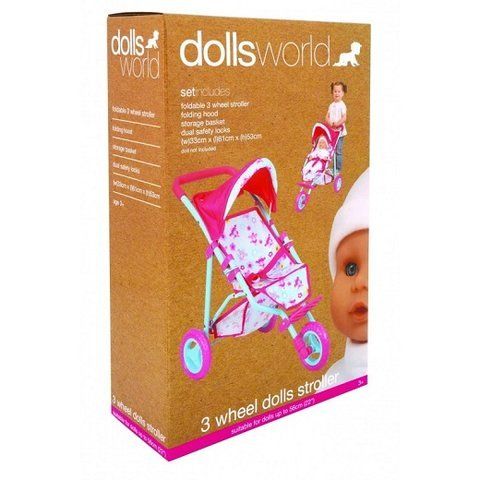 Кукольная трехколесная прогулочная коляска DollsWorld