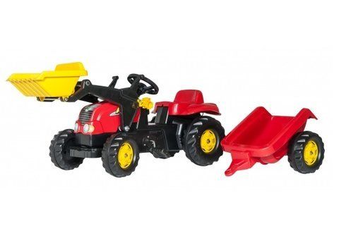 Трактор педальный с прицепом и ковшом Rolly Toys (023127)