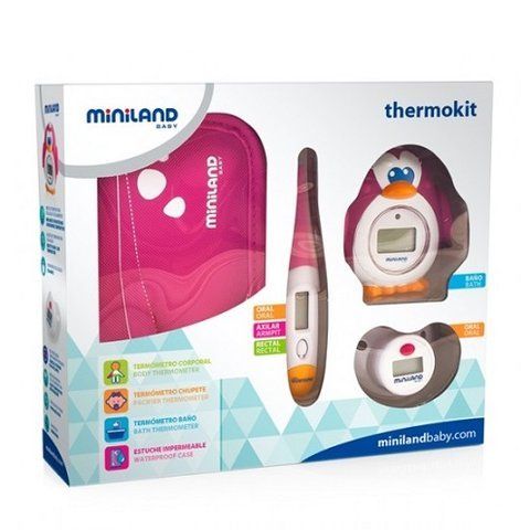 Комплект из 3 цифровых термометров Miniland Thermokit розовый 89119