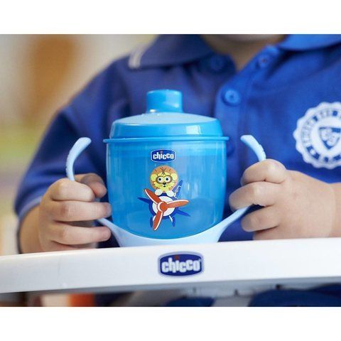 Чашка-непроливайка Chicco Meal Cup (180мл/12м+) голубой или розовый (06824.12)