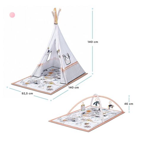 Розвиваючий килимок-палатка 3в1 Kinderkraft Tippy