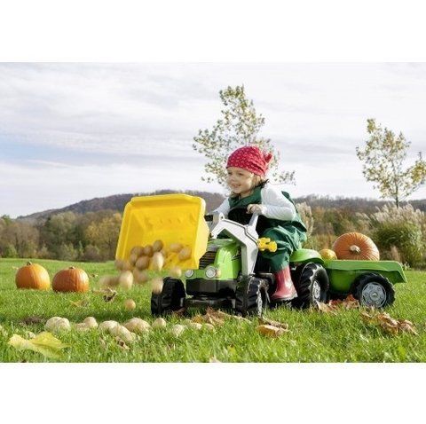 Трактор педальный с прицепом и ковшом Rolly Toys (023134)