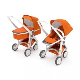 Универсальная коляска 2в1 Greentom Upp Carrycot+Reversible (White/Orange)