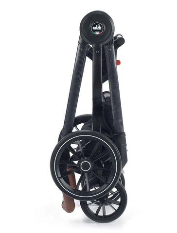Універсальна коляска 2в1 Cam Techno Milano чорний з квітковим принтом/чорна рама 805T/V90/978/551K