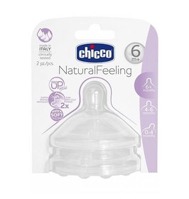 Соска силікон Chicco Natural Feeling для каші 6м+ (2 шт) 81057.20