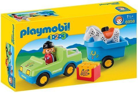 Игровой набор Playmobil Автомобиль с прицепом для лошадей 6958