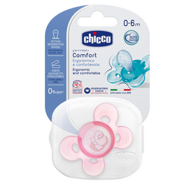 Пустышка Chicco Physio Comfort (силикон) 0-6м (1 шт) розовая