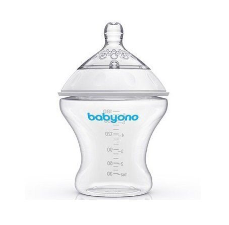 Бутылочка для кормления антиколиковая BabyOno Natural Nursing 180 мл (1450)