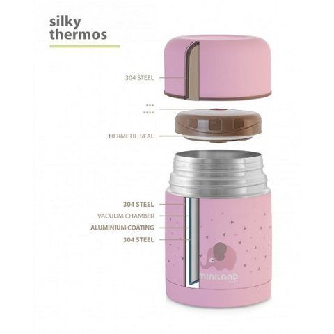 Термос для пищи Miniland Silky Food Thermos Pink 600ml 89222